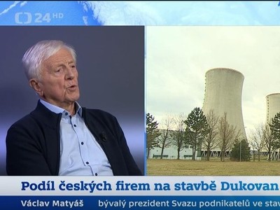Václav Matyáš ve Studiu ČT24 k podílu českých firem na stavbě Dukovan